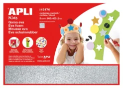 Apli Gomma Crepla Glitter Argento 3 fogli 60cmx40cm