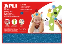 Apli Gomma Crepla Glitter Blu 3 fogli 60cmx40cm