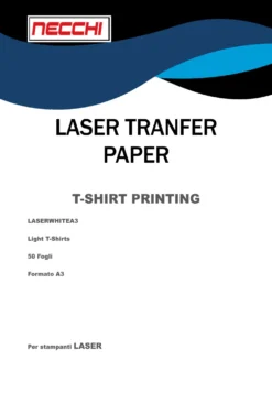 Carta Transfer Stampabile Formato A3 per stampanti Laser – Tessuti Chiari – 10 fogli