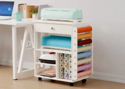 Crafit BeeGrid R23 Mobile Organizzatore Craft con Ruote Bianco Avorio