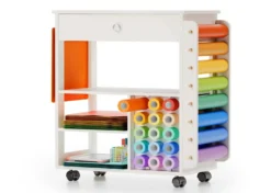 Crafit BeeGrid R23 Mobile Organizzatore Craft con Ruote Bianco Avorio