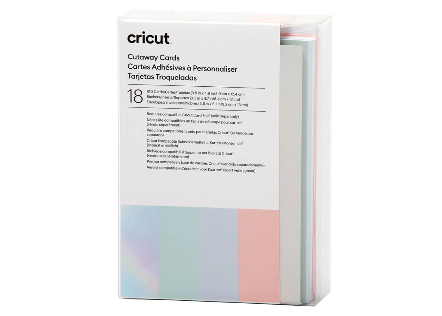 Cricut Biglietti Inserto 18 Pezzi Collezione Pastel R10 8,9×12,4cm