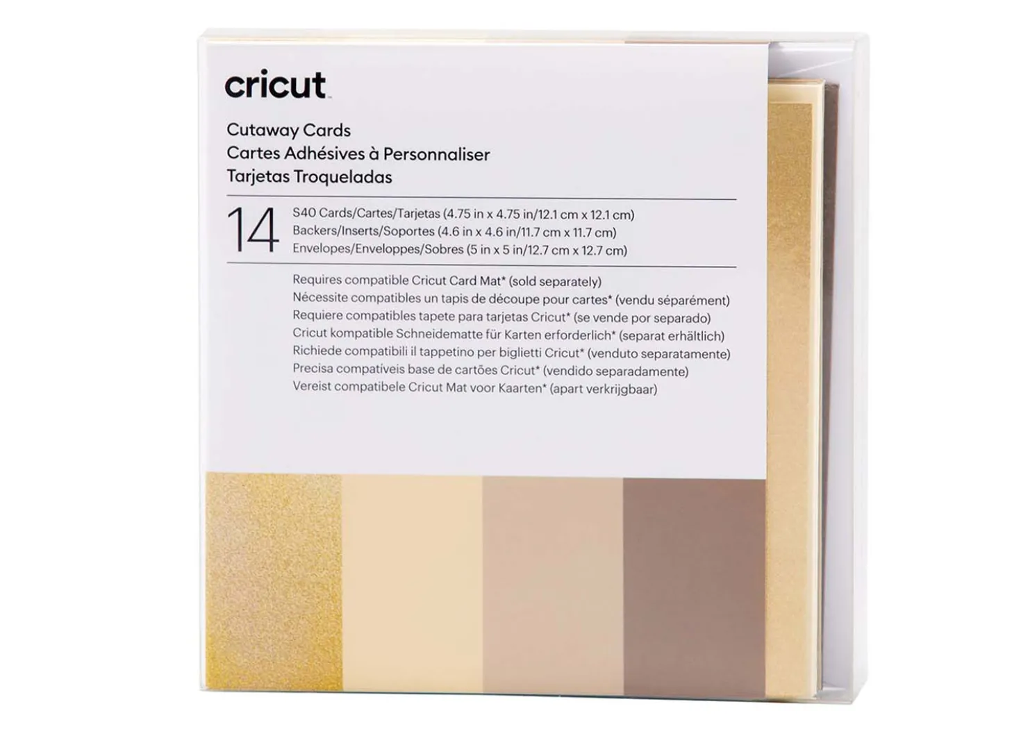 Cricut Biglietti Inserto 14 Pezzi Collezione Colori Neutri S40 12,1×12,1cm