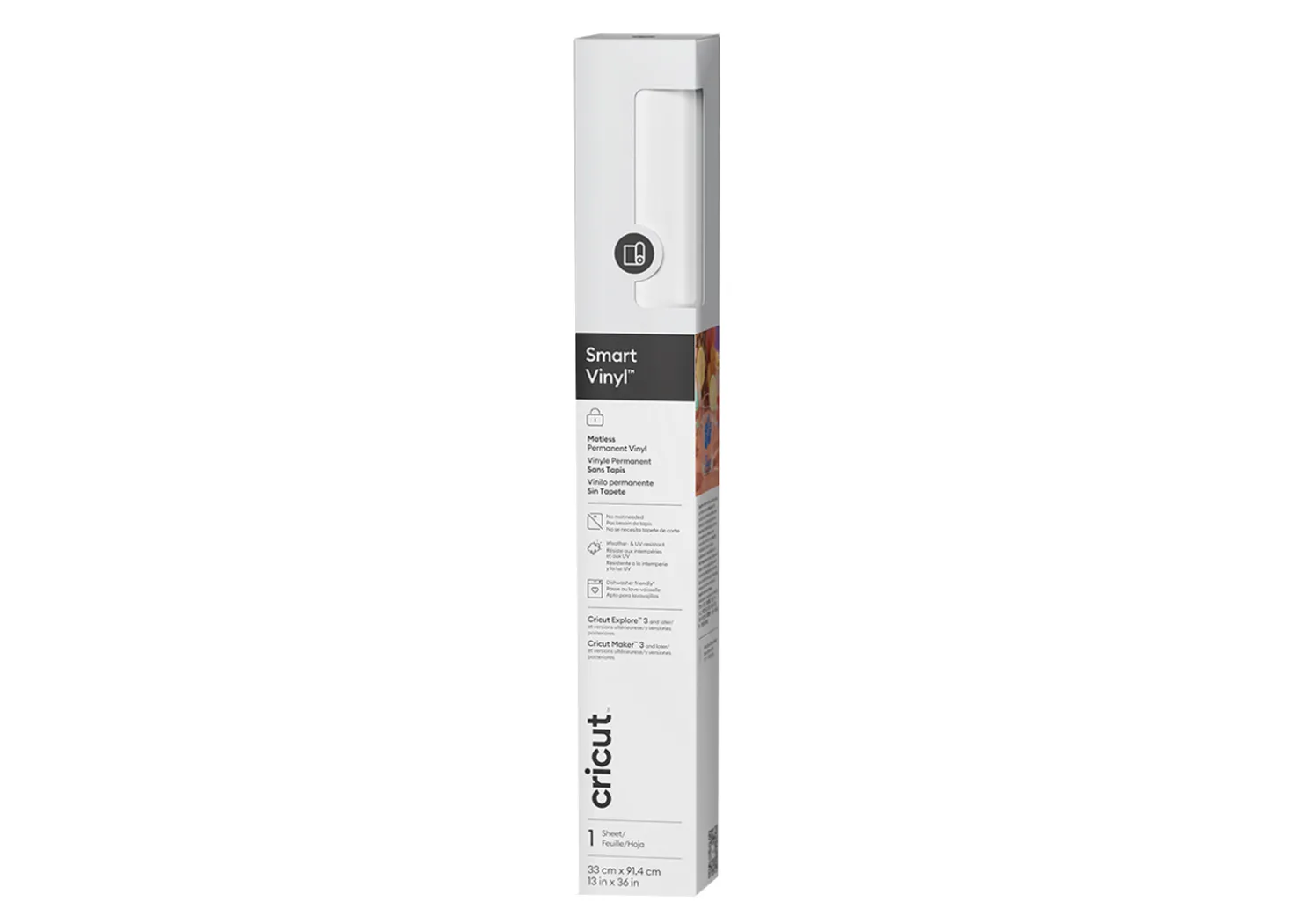 Cricut Smart Vinyl Vinile Permanente Bianco Opaco 33cmx91,4cm
