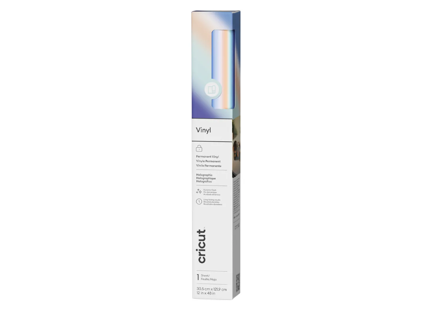 Cricut Vinile Olografico Azzurro Permanente 30,5cmx1,2m