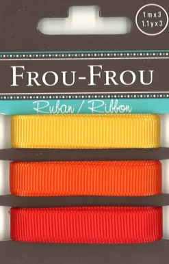 Frou-Frou 3 nastri in grograin tonalità giallo
