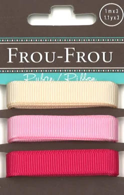 Frou-Frou 3 nastri in grograin tonalità magenta