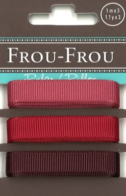 Frou-Frou 3 nastri in grosgrain tonalità rosso
