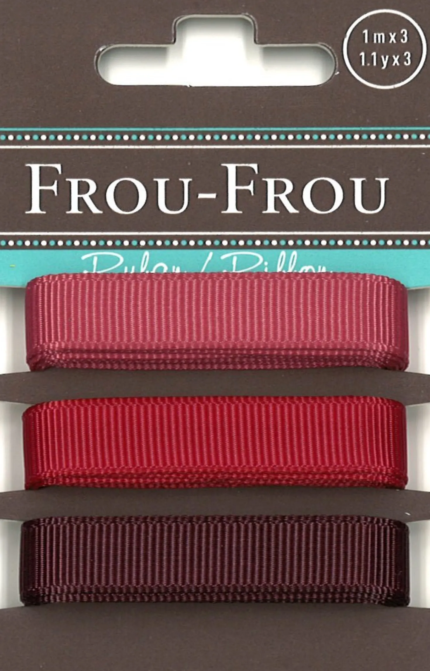 Frou-Frou 3 nastri in grosgrain tonalità rosso