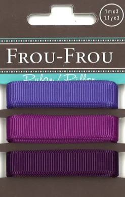 Frou-Frou 3 nastri in grosgrain tonalità prugna