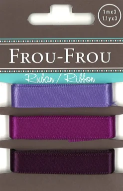 Frou-Frou 3 nastri in raso tonalità prugna