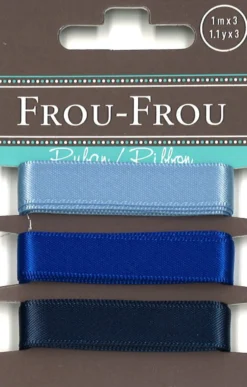 Frou-Frou 3 nastri in raso tonalità blu