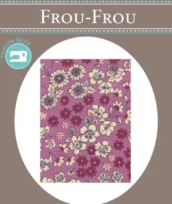 Frou-Frou scampolo di tessuto termoadesivo fiorito magenta