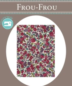 Frou-Frou scampolo di tessuto termoadesivo fiorito rosso