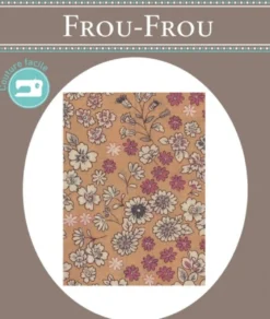 Frou-Frou scampolo di tessuto termoadesivo fiorito giallo