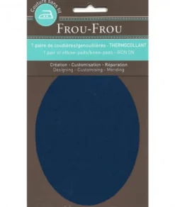 Frou-Frou scampolo di tessuto termoadesivo ovale blu