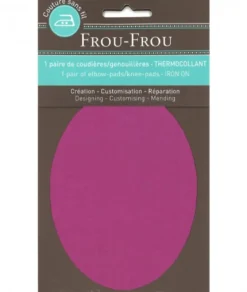 Frou-Frou scampolo di tessuto termoadesivo ovale magenta