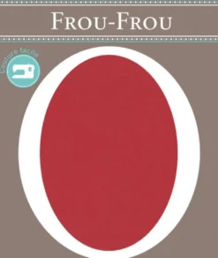 Frou-Frou scampolo di tessuto termoadesivo ovale rosso
