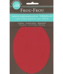 Frou-Frou scampolo di tessuto termoadesivo ovale rosso