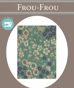 Frou-Frou scampolo di tessuto termoadesivo fiorito blu
