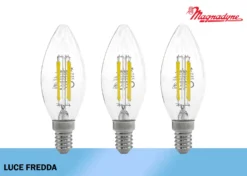 Magnadyne Lampadina LED Filamento C35 FRD Set 3 Pezzi