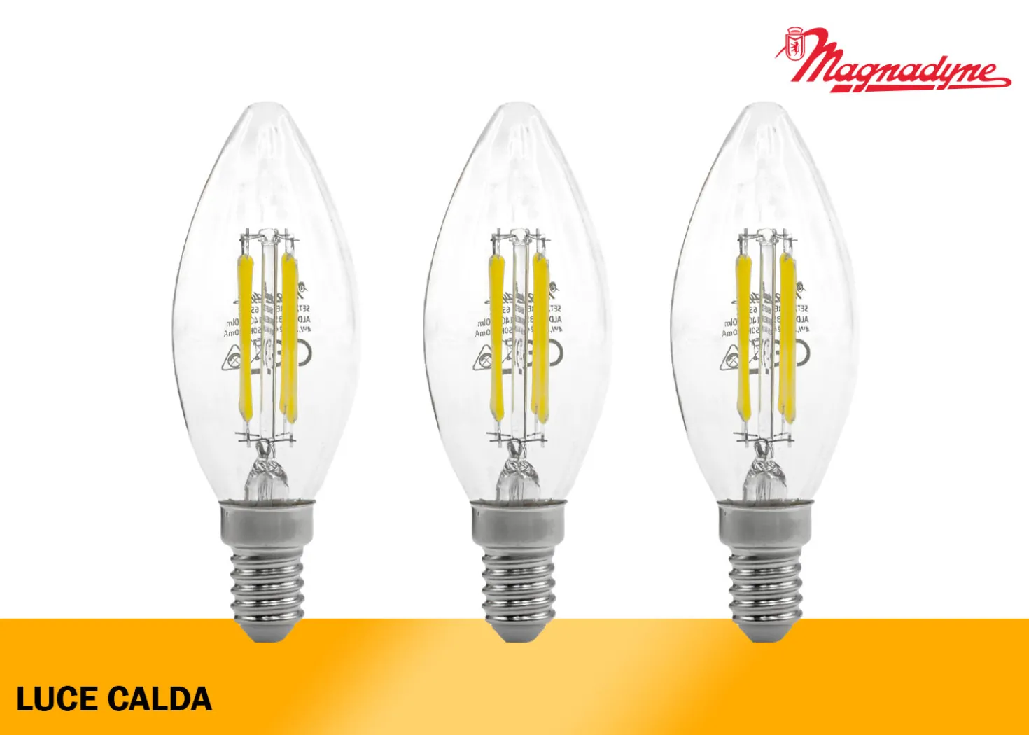 Magnadyne Lampadina LED Filamento C35 CLD Set 3 Pezzi