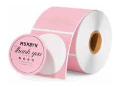 Munbyn Etichette Termiche Rotonde Rosa 750pz 50mm