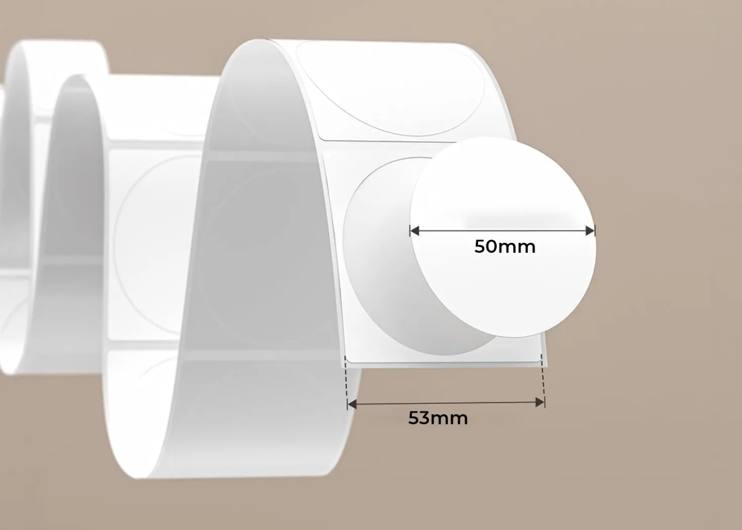 Munbyn Etichette Termiche Rotonde Bianco 750pz 50mm
