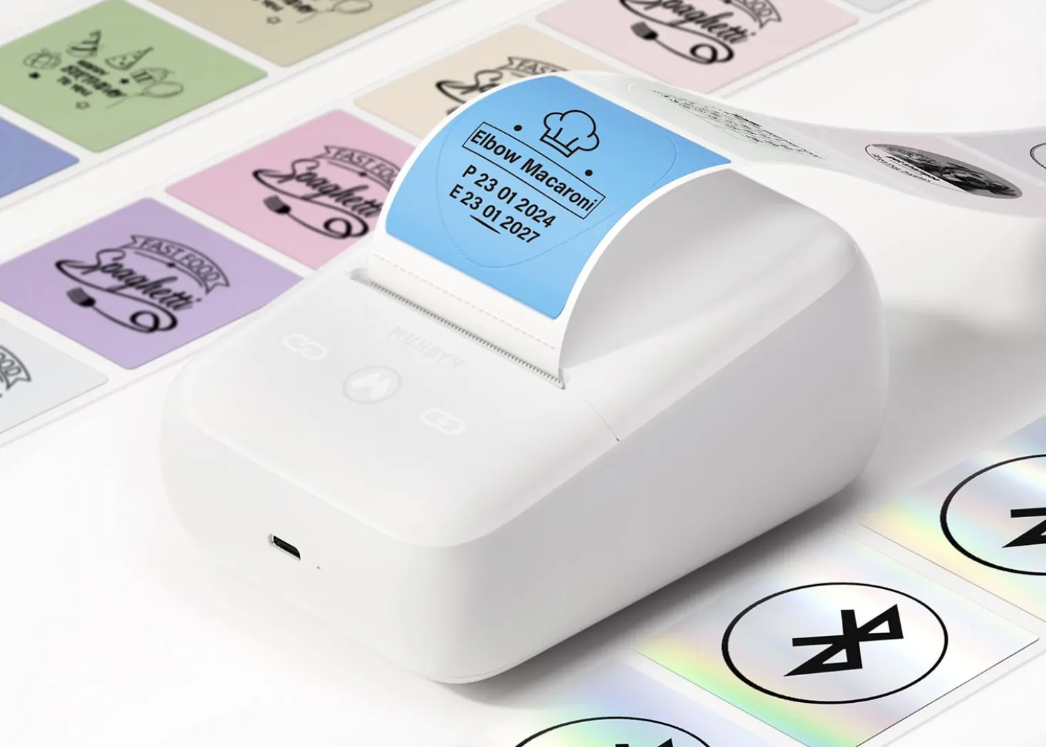 Munbyn FunMaker226 Stampante per Etichette Portatile Bluetooth