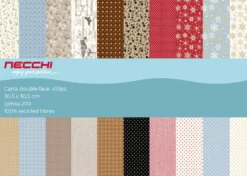 Necchi Cartoncini Double Face 200g 10 pz assortiti 30,5cm×30,5 cm