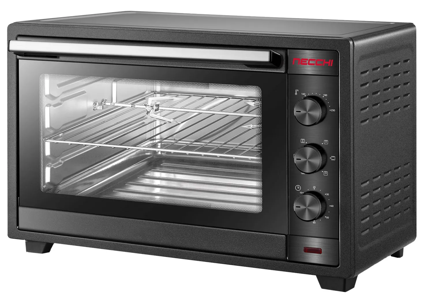Necchi Forno Elettrico Ventilato 60L con Girarrosto DN60K-RML