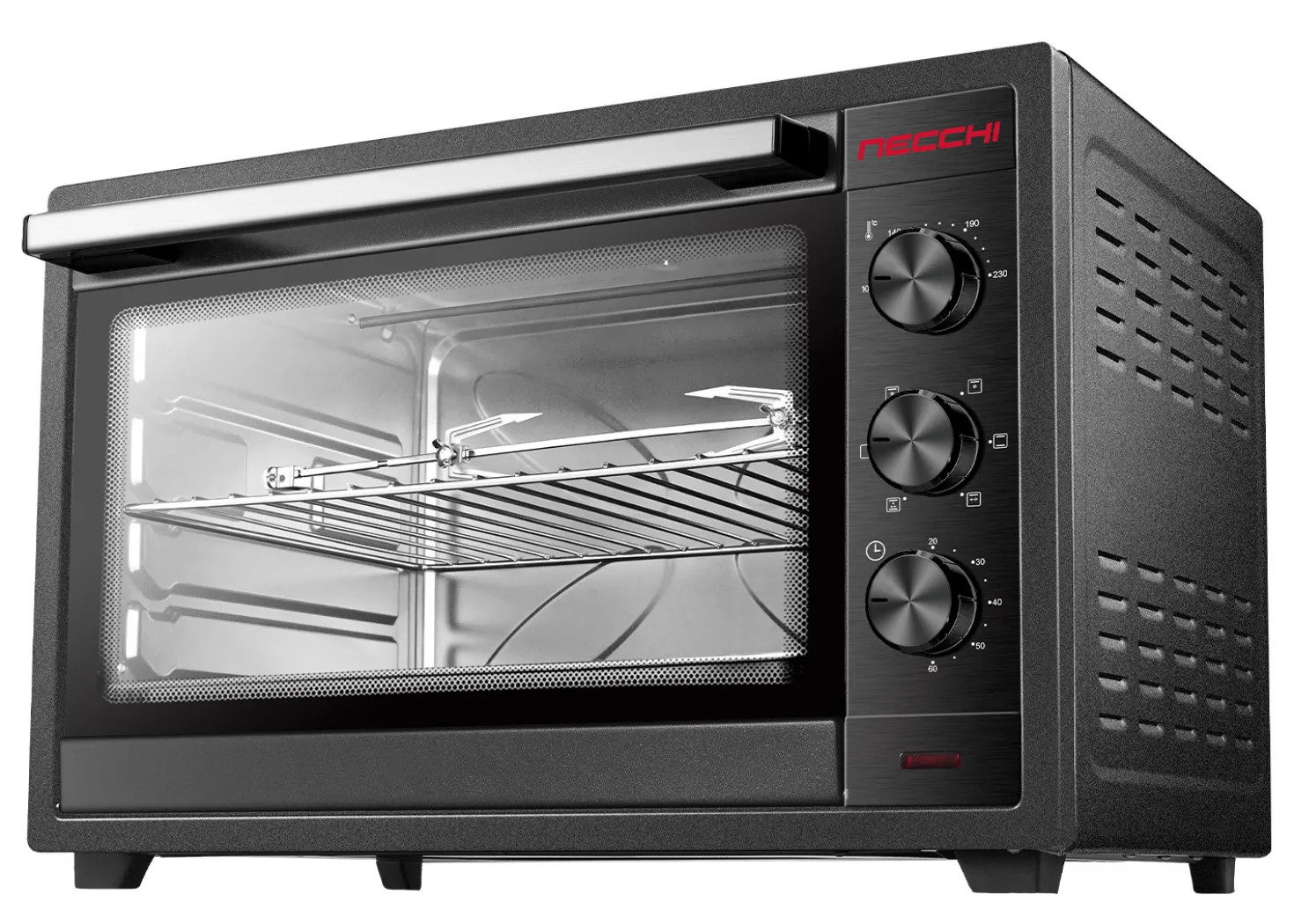 Necchi Forno Elettrico Ventilato 60L con Girarrosto DN60K-RML