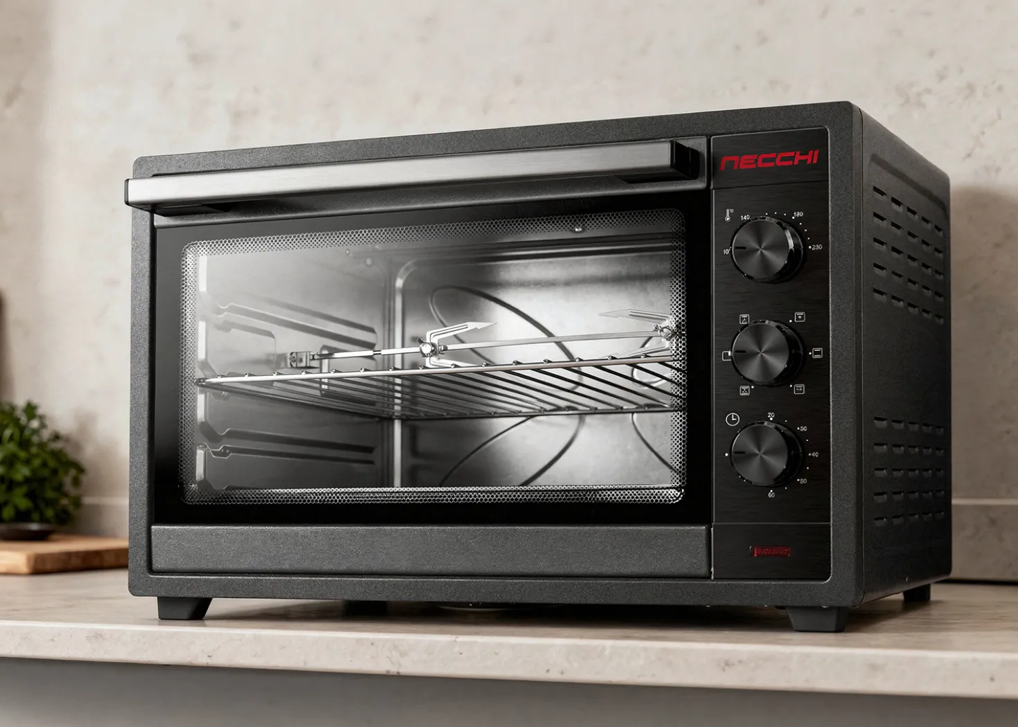 Necchi Forno Elettrico Ventilato 60L con Girarrosto DN60K-RML