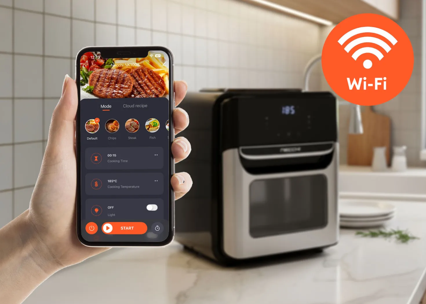Necchi Friggitrice ad Aria Wi-Fi Necchi 12L