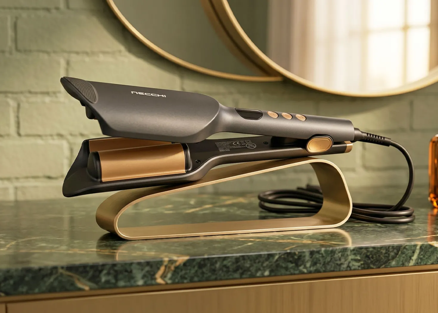 Necchi Piastra a Onde Professionale per capelli 80W