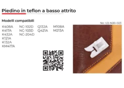 Necchi Piedino in Teflon a Basso Attrito
