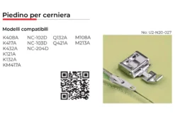 Necchi Piedino per Cerniera