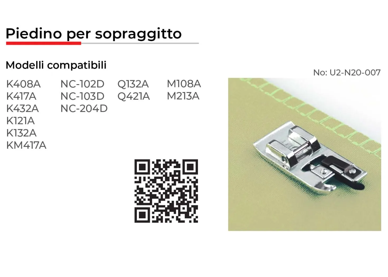 Necchi Piedino per Sopraggitto
