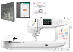 Necchi Sweet NE210 Macchina per Cucire e Ricamare in collaborazione con Eleonora Galvagno con Tablet e Software DRAWings Essentials
