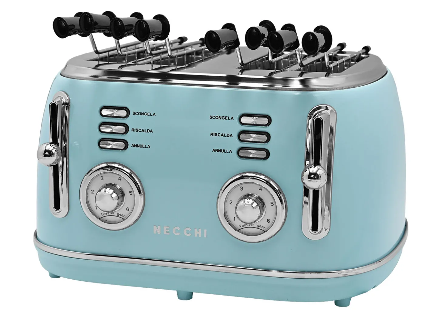Necchi Vintage Tostapane Sandwich Azzurro Pastello
