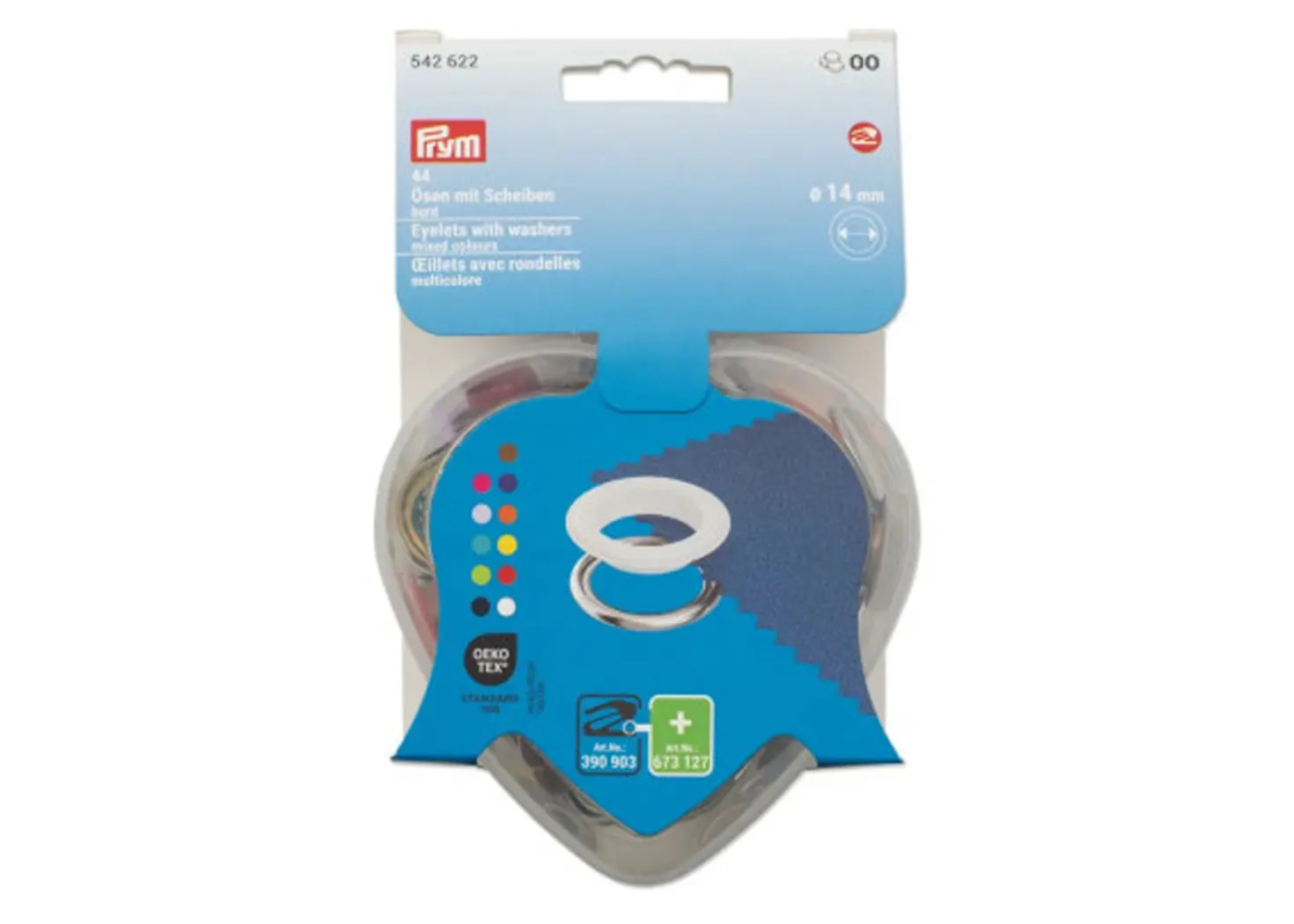 Prym Occhielli decorativi colorati da 14mm con rondelle 44 pz