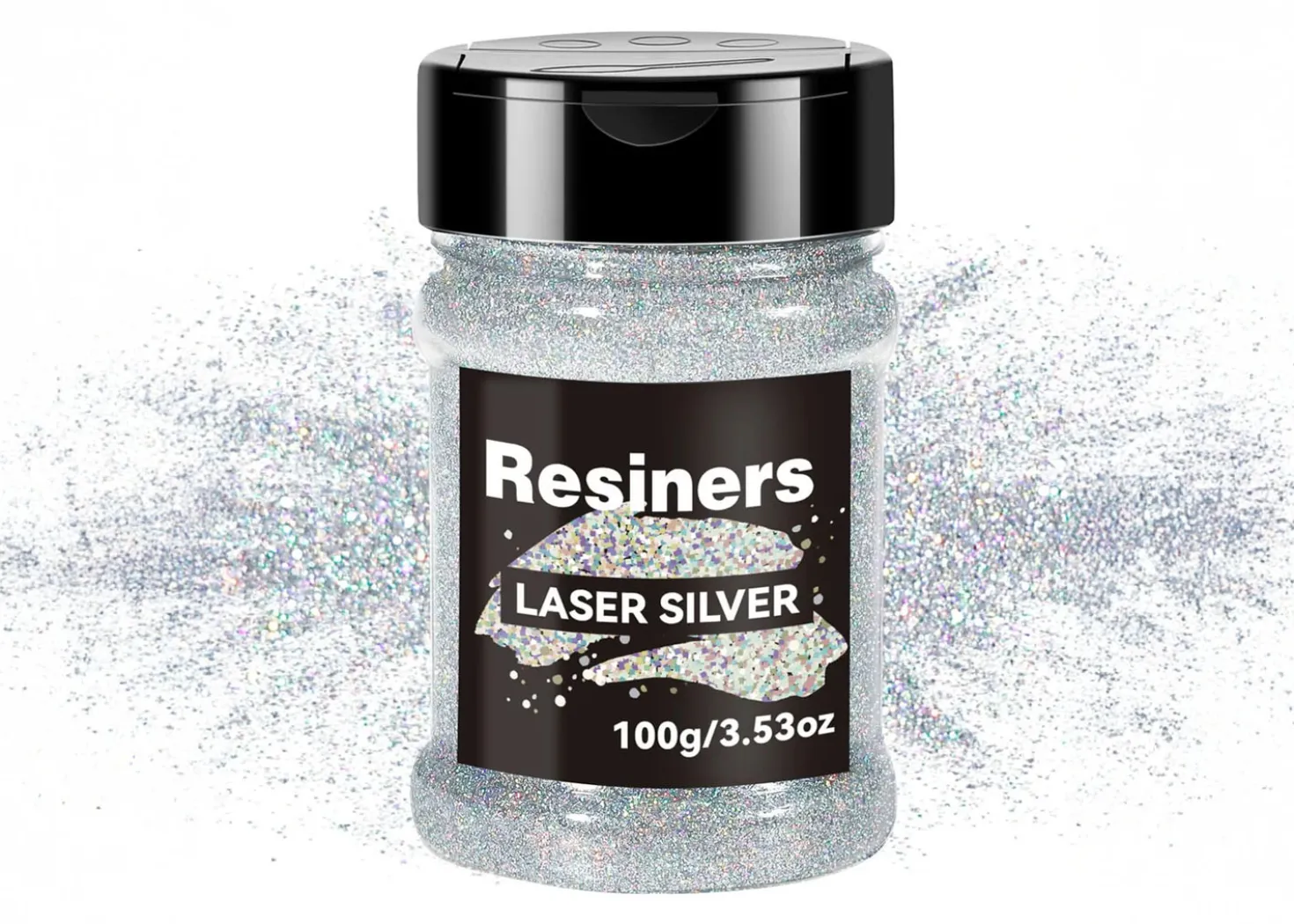 Resiners Glitter olografico ultra-fine 100g Argento