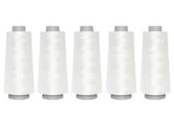 Set Filato Toldi-Lock 2500Mt Bianco 100% Poliestere 5 Bobine