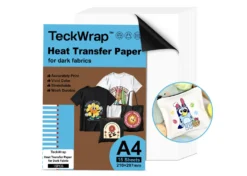 Teckwrap Carta Transfer Inkjet per Tessuti Chiari e Scuri Bianco Opaco 15pz Formato A4