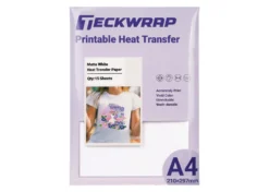 Teckwrap Carta Transfer Inkjet per Tessuti Chiari e Scuri Bianco Opaco 15pz Formato A4