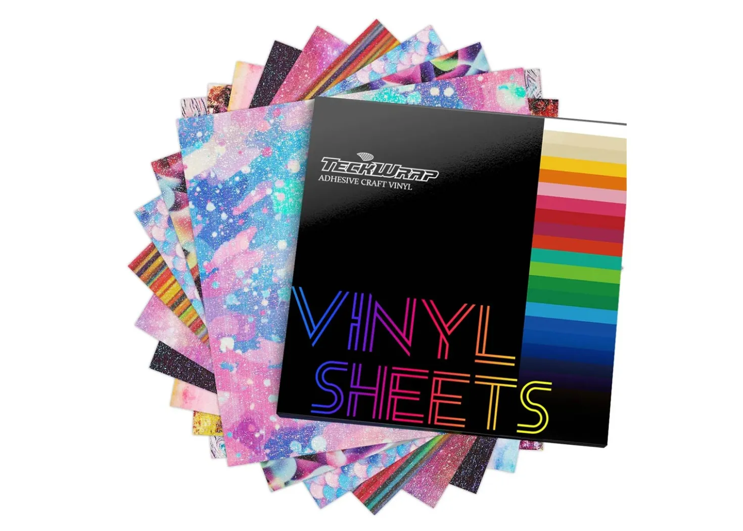 Teckwrap Kit Di 9 Fogli In Vinile Glitter a Fantasia 30,5cmx30,5cm