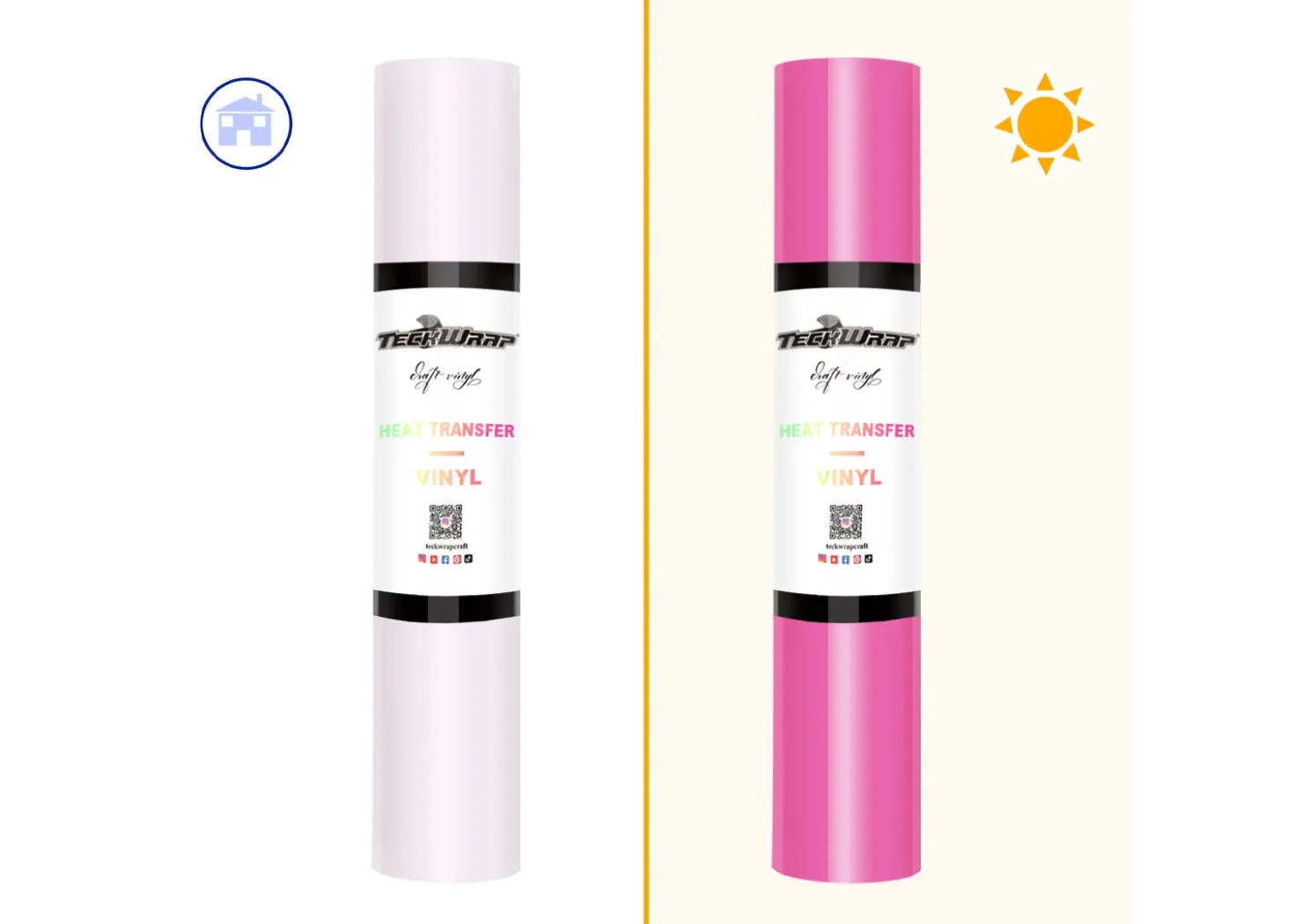 Teckwrap Termoadesivo Cambia Colore Bianco-Rosa 30,5cmx1,55m