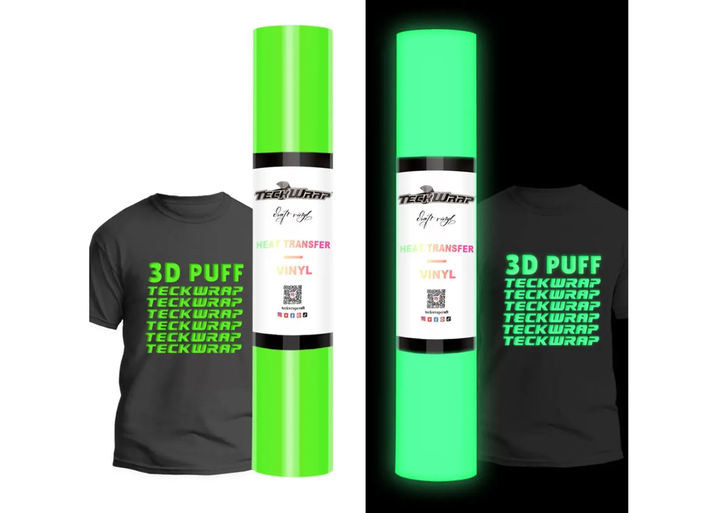 Teckwrap Termoadesivo Glow in the Dark effetto 3D Verde Neon 25,4cmx1,5m
