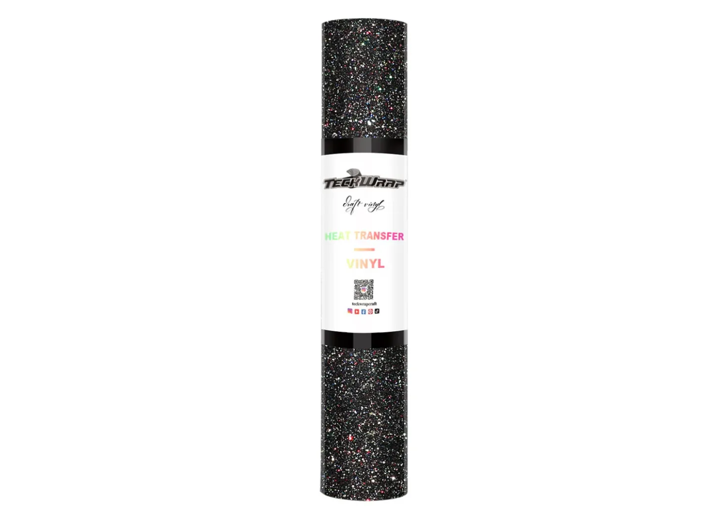 Teckwrap Termoadesivo Nero con Glitter Colorati 30,5cmx1,55m