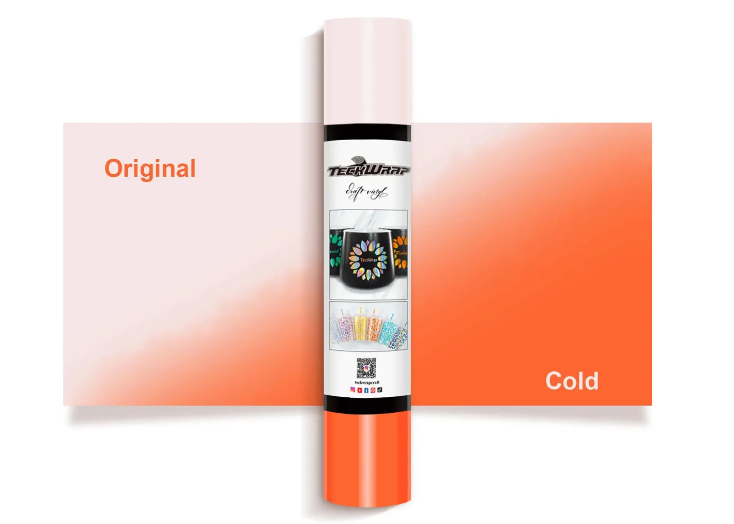 Teckwrap Vinile Cambia Colore a Freddo Arancione 30,5cmx1,55 m